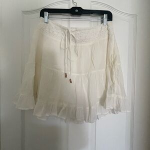 Free People Free-est Zaria Tiered Mini Skirt - White/Ivory